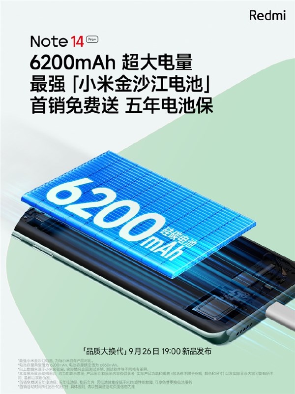 14 Ultra旗舰同款！Redmi Note 14 Pro 搭载小米金沙江电池：首销送五年电池保